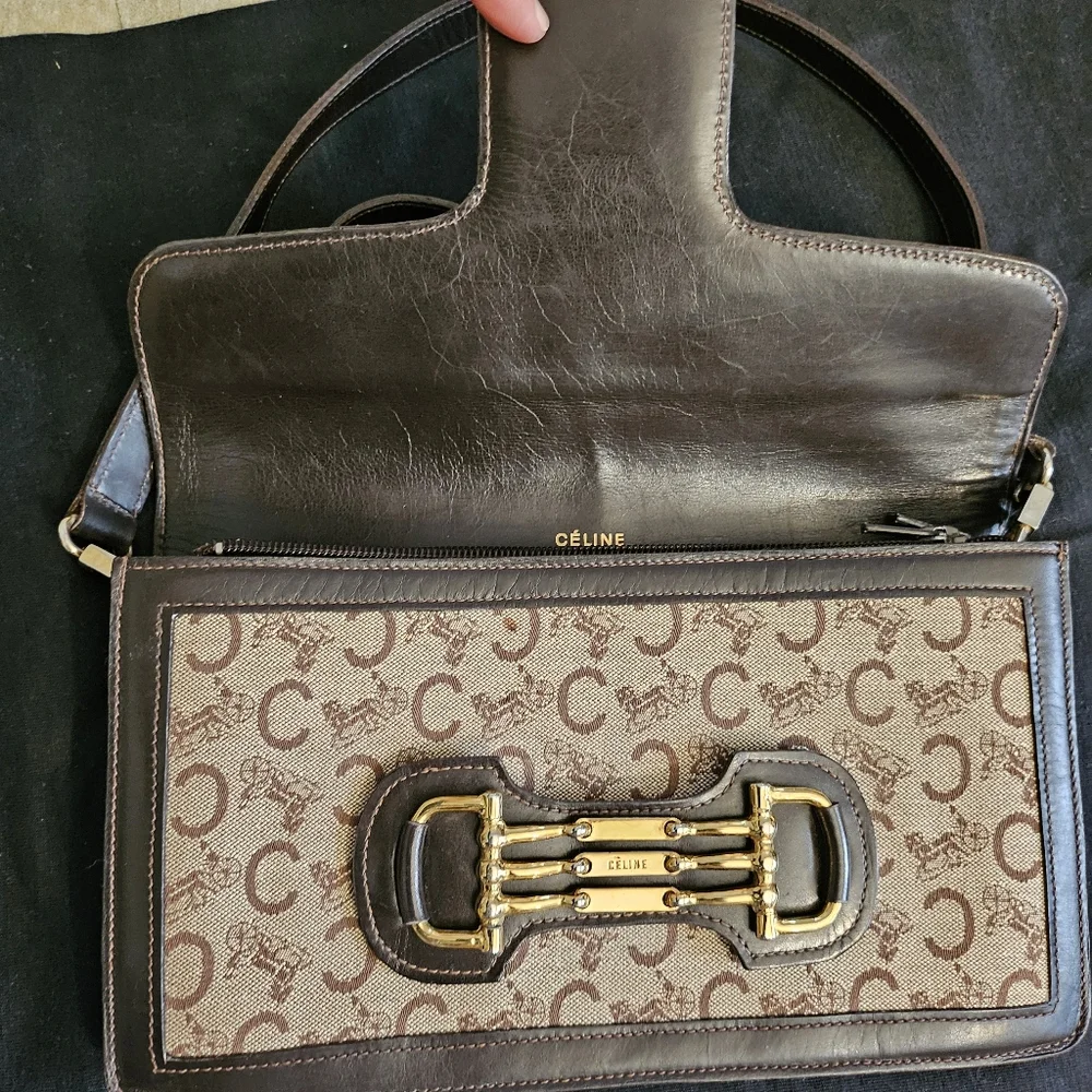 RARE AUTHENTIC Vintage Celine Tripple horsebit logo . - Picture 3 of 13